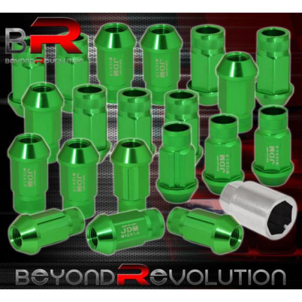 For Kia 12Mmx1.5 Locking Lug Nuts 20Pc Jdm Vip Extended Aluminum Anodized Green #1 image
