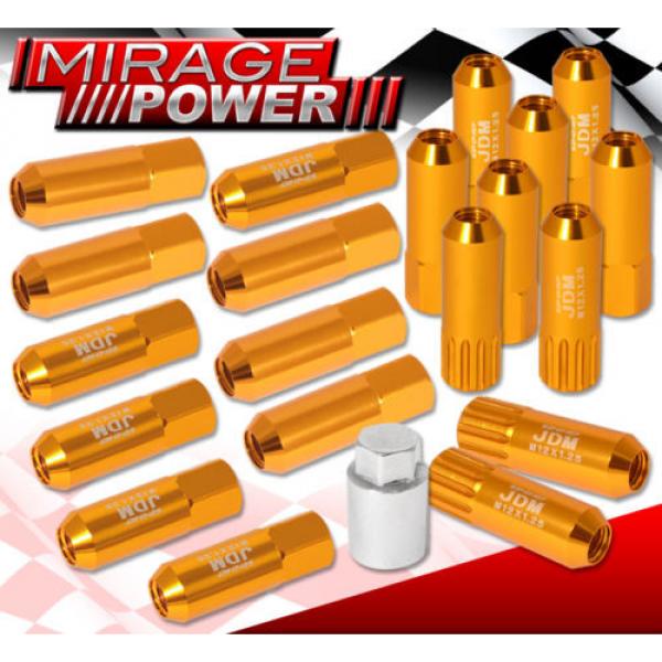 FOR NISSAN 12MMx1.25MM LOCKING LUG NUTS 20PC JDM EXTEND ALUMINUM ANODIZED GOLD #1 image
