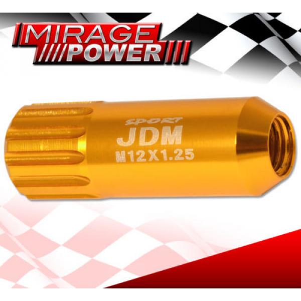 FOR NISSAN 12MMx1.25MM LOCKING LUG NUTS 20PC JDM EXTEND ALUMINUM ANODIZED GOLD #4 image