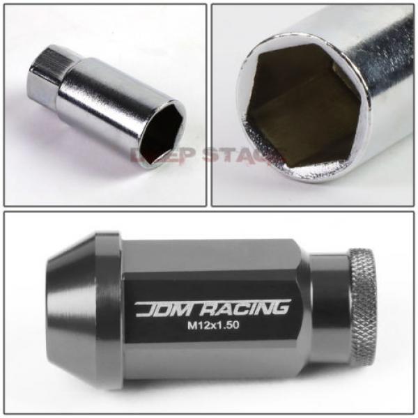 FOR IS250 IS350 GS460 20 PCS M12 X 1.5 ALUMINUM 50MM LUG NUT+ADAPTER KEY SILVER #5 image