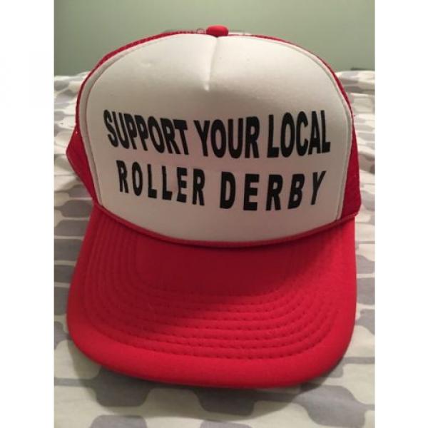 Roller Derby Red Trucker Hat Support Your Local Roller Derby #1 image