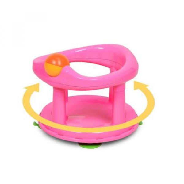 New Swivel Bath Seat, Support Play Rings Safety First, Roller Ball, Pink #2 image