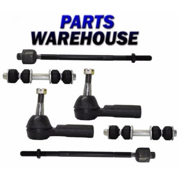 6 Pcs Kit Inner &amp; Outer Tie Rod Sway Bar for Cadillac Buick Pontiac Oldsmobile #1 image