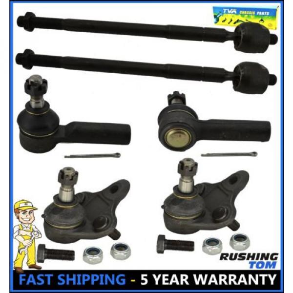 Toyota Corolla Geo Prizm 6 Pc Set Front Inner Outer Tie Rod End Lower Ball Joint #1 image