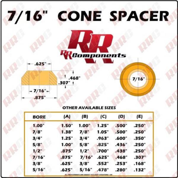 (16 PC) 7/16&#034; Cone Spacer .468&#034; tall for Heim Joints, Joint Rod Ends &amp; Heims End #2 image