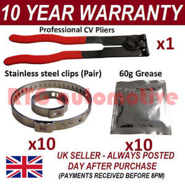 CV BOOT CLAMPS PAIR x10 CV GREASE x10 EAR PLIERS x1 GARAGE TRADE PACK KIT 4.10 #1 image
