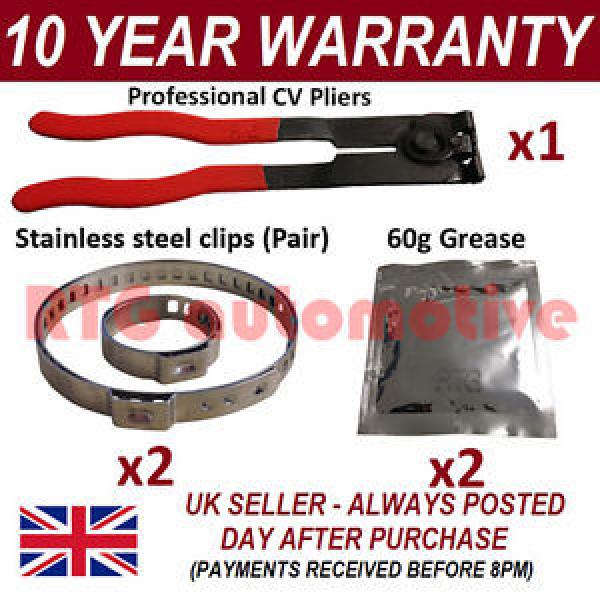 CV BOOT CLAMPS PAIR INNER &amp; OUTER x2 CV GREASE x2 EAR PLIERS x1 KIT 4.2 #1 image